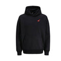 Fat Tony's Hoodie — Black, front with lobster chest print